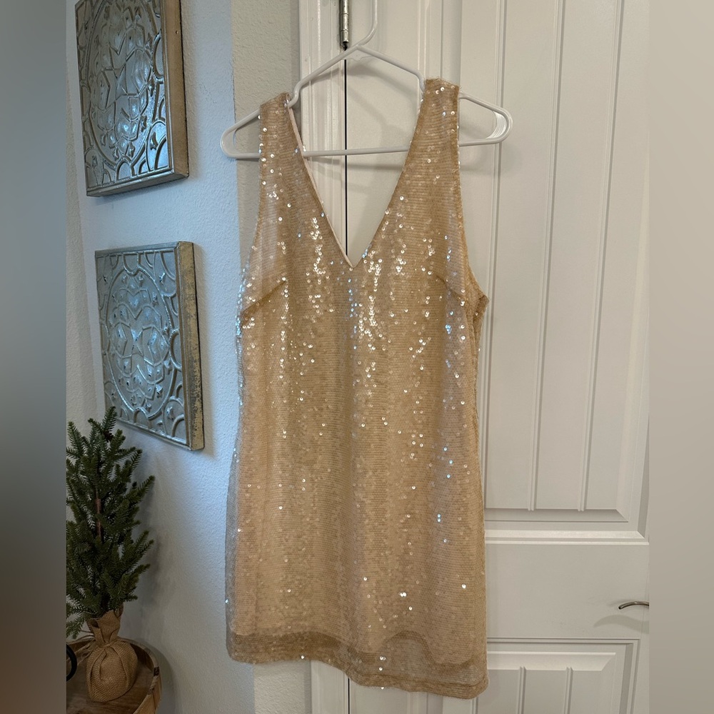 a new day Cream Sequin a line Dress
